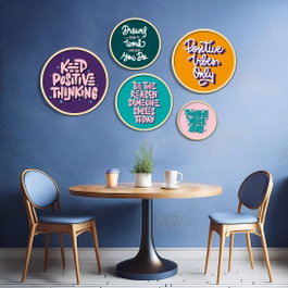Wallity Yats-12 Conjunto de 5 Cuadros Decorativos Multicolor